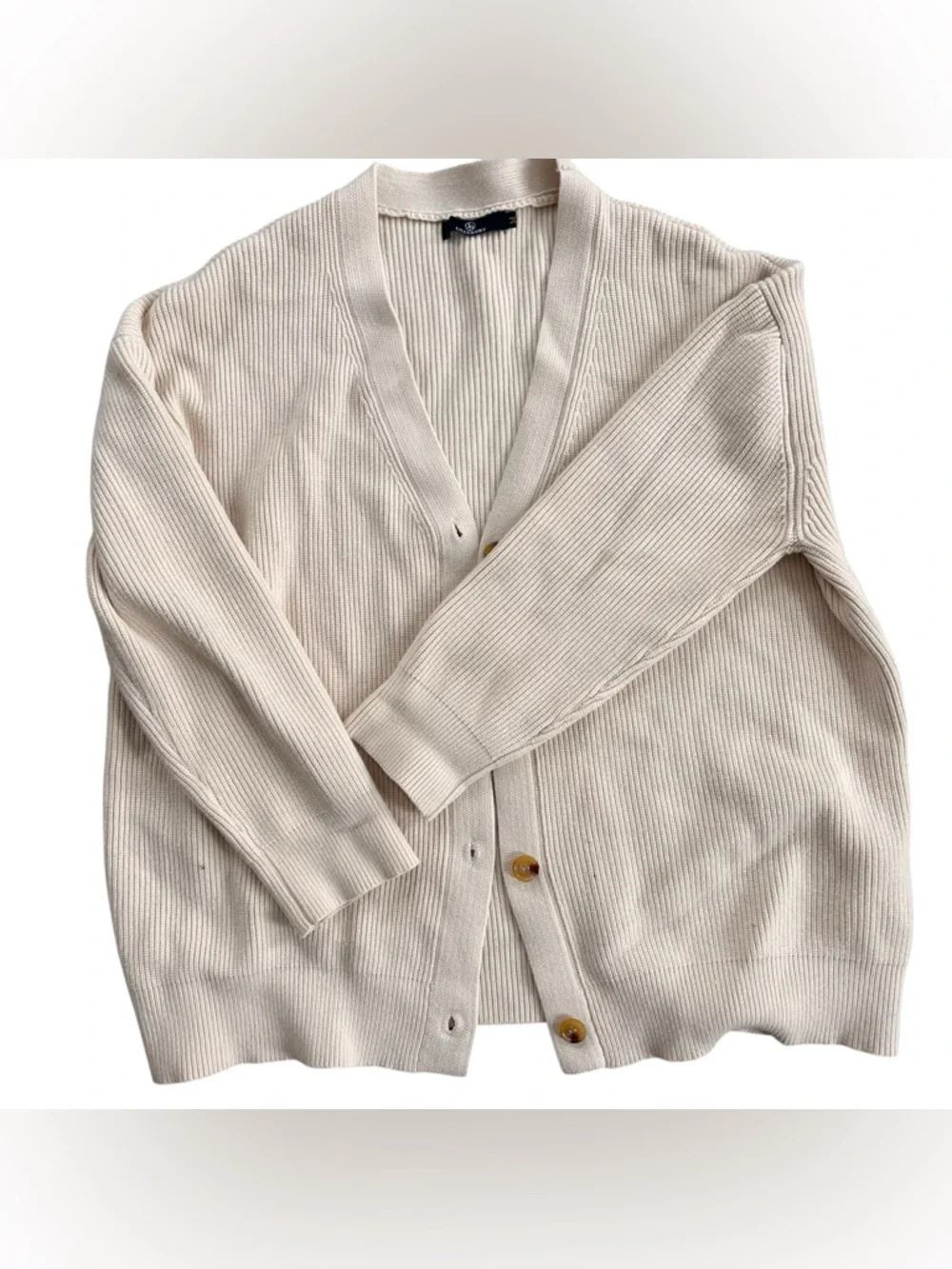 Lillusory Cream Ribbed Cardigan size M women